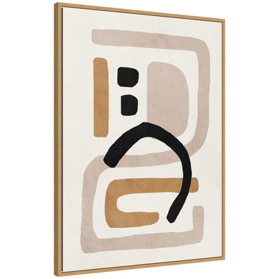 Sylvie Neutral Abstract 2 Minimal Modern Art Framed Canvas by July Art Prints