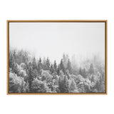 Sylvie Forest On A Foggy Day BW Framed Canvas