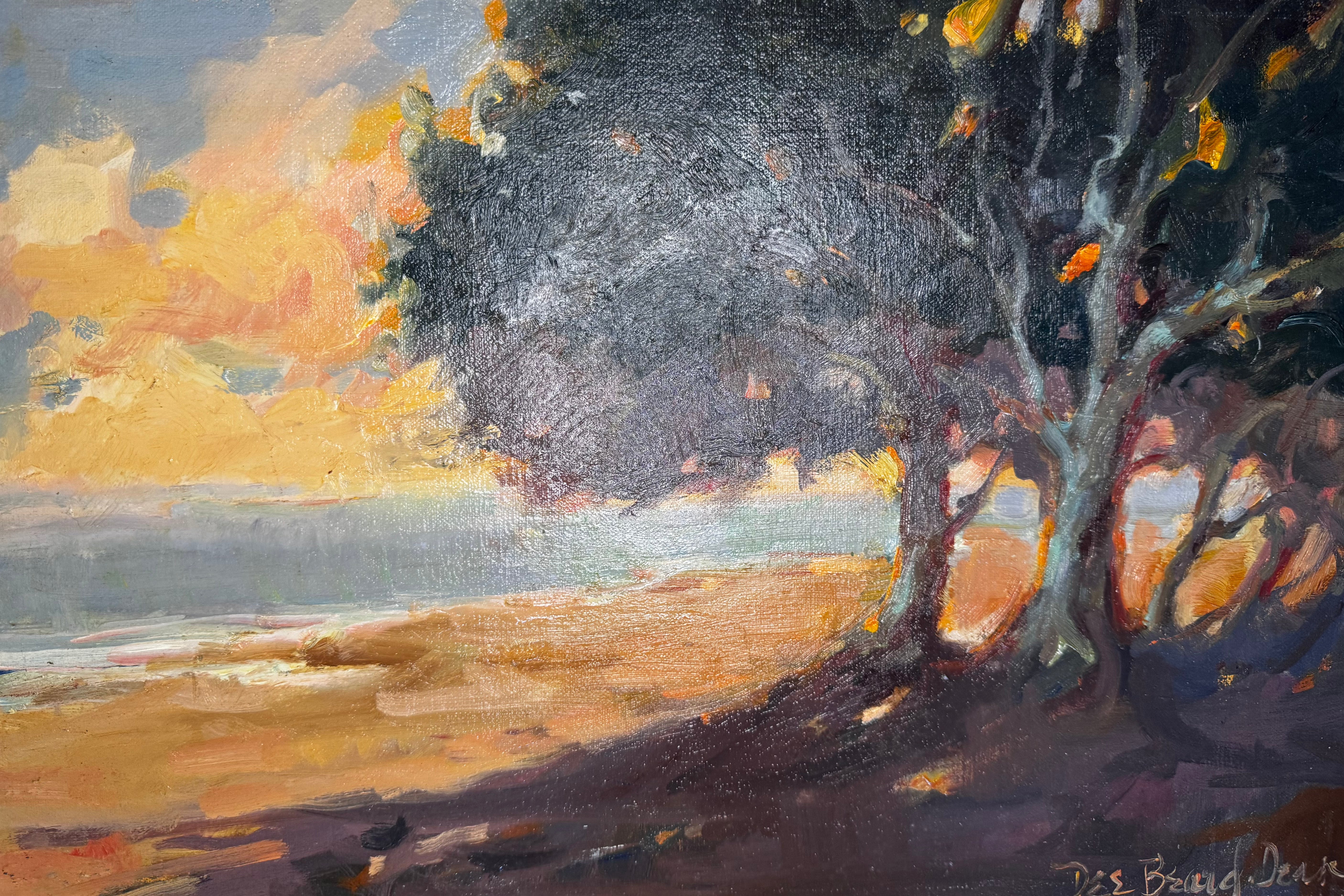 Forty Eight – plean air coastal landscape painting on board mounted on foam core by John Beard Collection