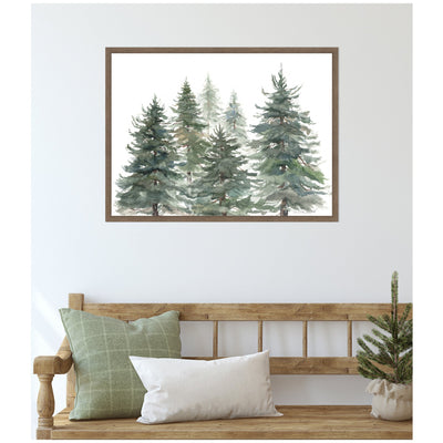 Sylvie Framed Canvas Pines And Evergreens by Patricia Shaw