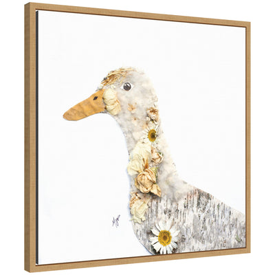 Duck No.
1 by Madeline Jeppesen framed canvas wall art print featuring a stylized duck illustration in a Sylvie frame
