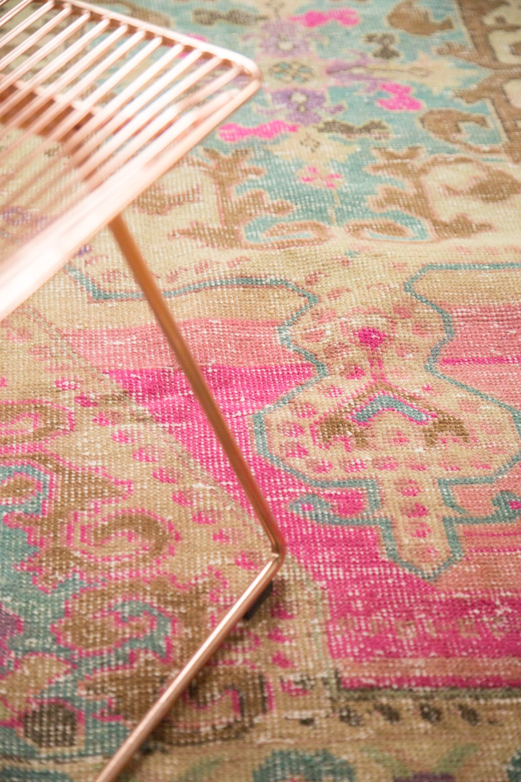 4x7.5 Vintage Distressed Oushak Rug by Old New House® - product image 5 for Resin Society