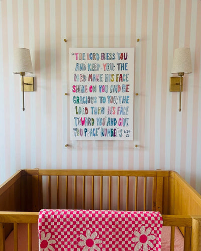 Numbers 6: 24-26 Pink Bible Verse Fine Art Print