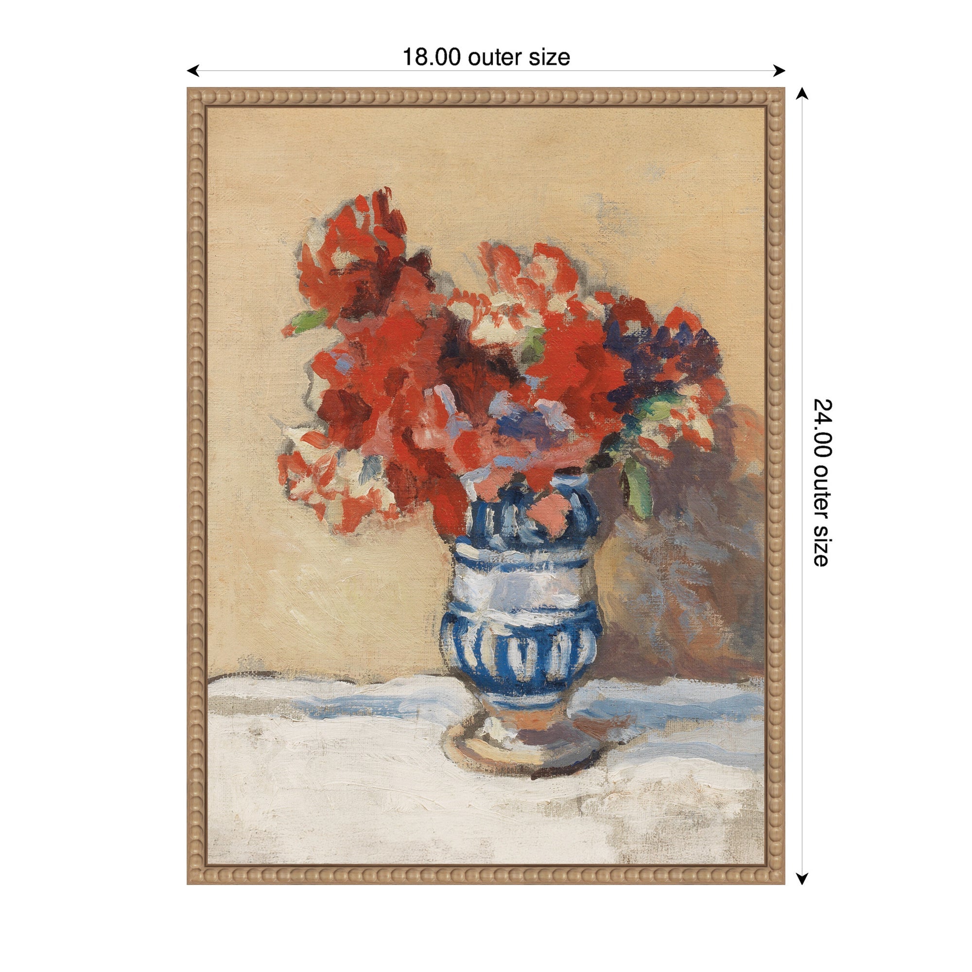 Flowers in a Blue Vase by Christopher Wood by Nostalgia Prints Framed Canvas Wall Art Print