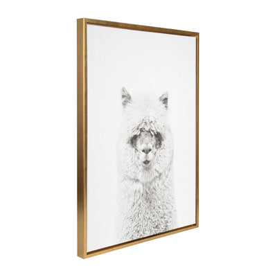 Sylvie Hairy Alpaca Framed Canvas by Simon Te of Tai Prints