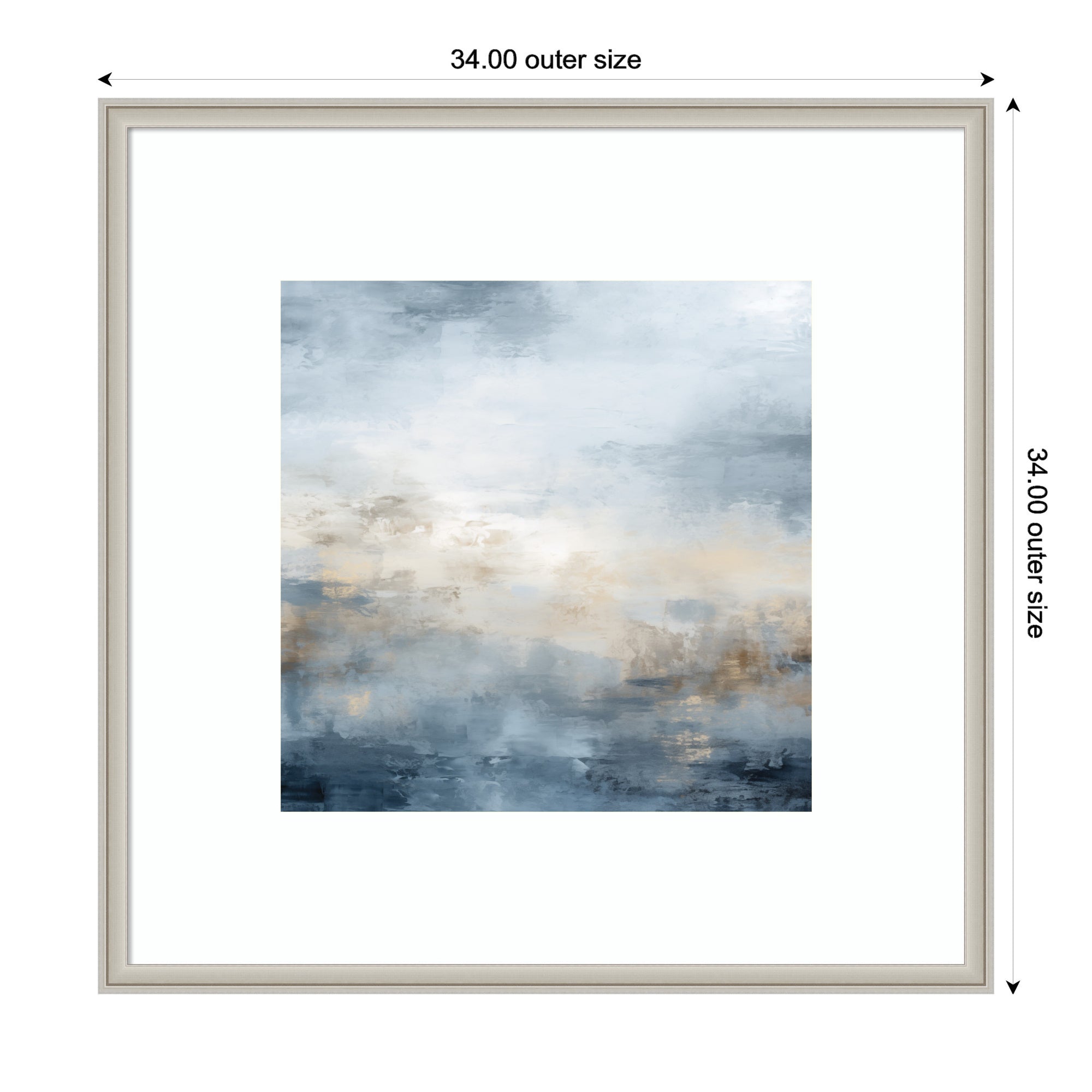 Tonal Abstract Oceanic Nautical Serenity Blue by The Creative Bunch Studio Framed Wall Art Print