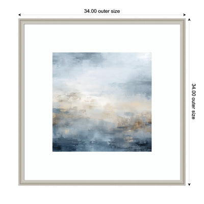 Tonal Abstract Oceanic Nautical Serenity Blue by The Creative Bunch Studio Framed Wall Art Print