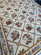 Handmade Needlepoint Floral Wool Rug – 9' 7" x 13' 5" – Vintage by Rugistan - product image 3 for Resin Society