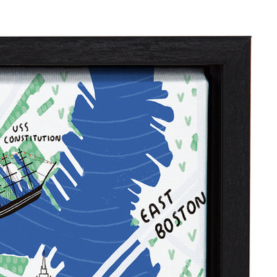 Sylvie Boston Illustration Framed Canvas by kateandlaurel - product image 13 for Resin Society