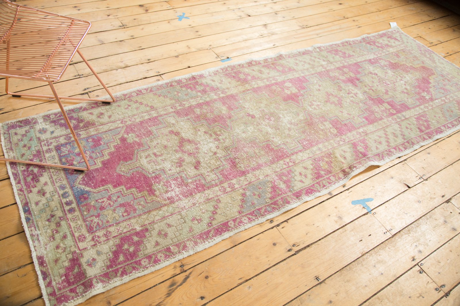 3.5x9.5 Vintage Distressed Oushak Rug Runner by Old New House® - product image 5 for Resin Society