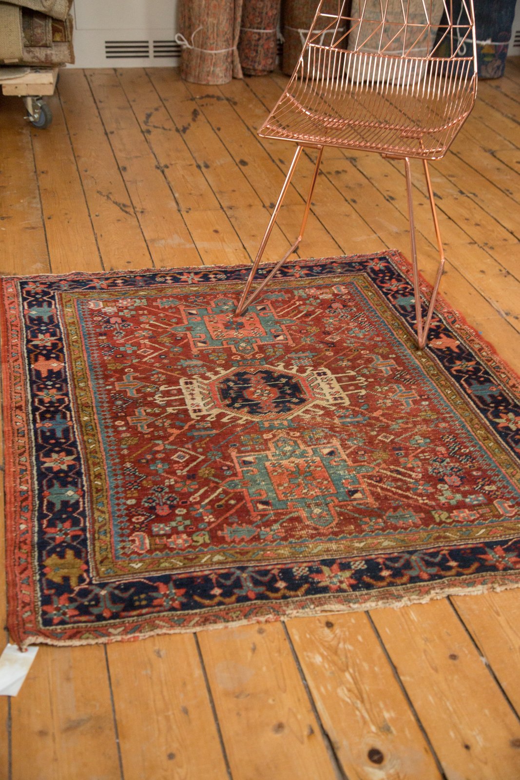 4x4.5 Antique Fine Karaja Square Rug by Old New House® - product image 9 for Resin Society