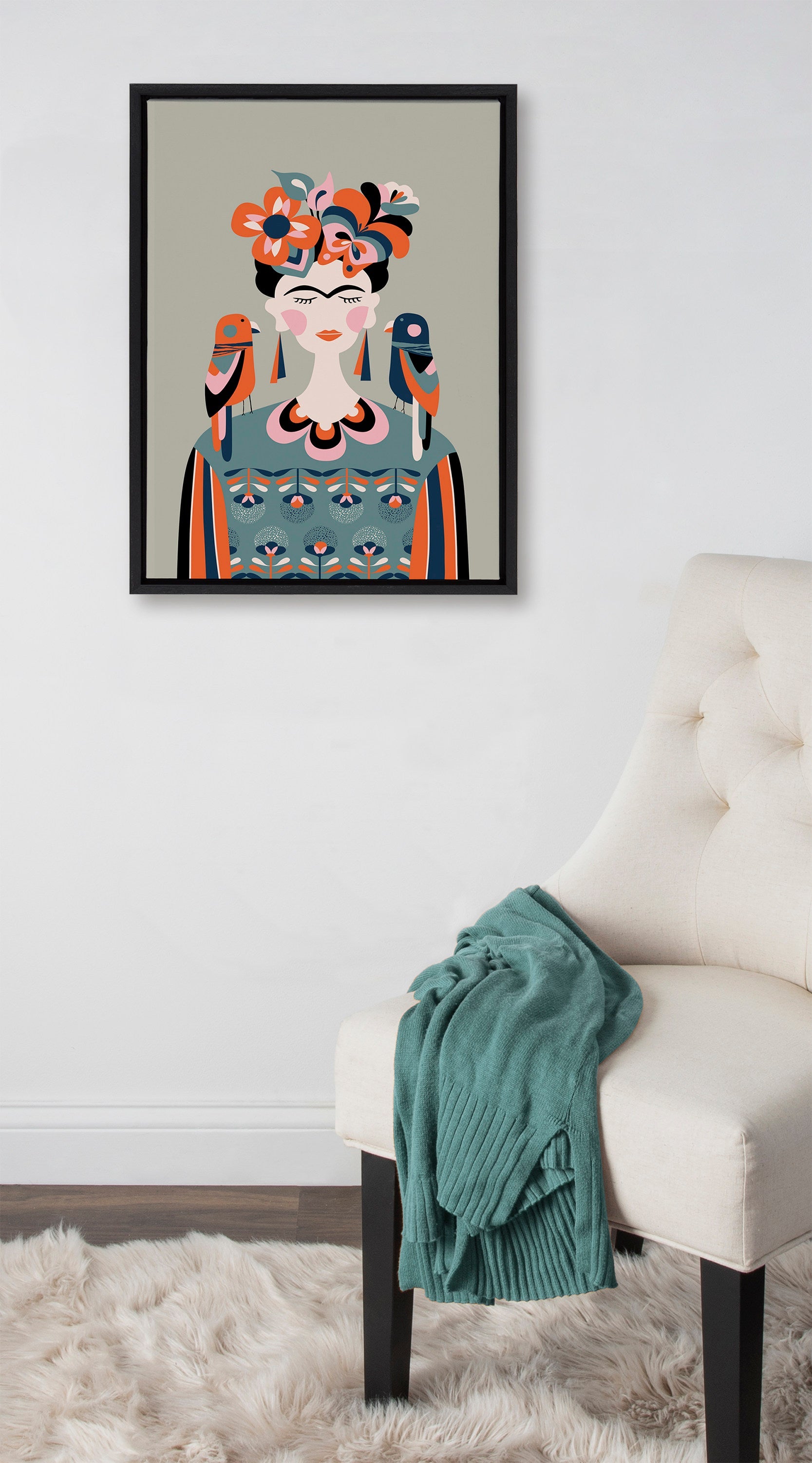 Sylvie MCM Frida Kahlo Framed Canvas by kateandlaurel - product image 12 for Resin Society