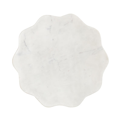 Sanzo Scalloped Marble and Metal Table