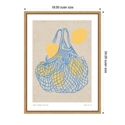 Fruit Farmers Market Print No 1 Lemons by The Creative Bunch Studio Framed Canvas Wall Art Print
