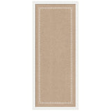 Rectangular beige pinboard with a white scalloped edge and looped decorative border, framed in a white frame with detailed molding.