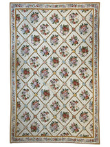 Handmade Needlepoint Floral Wool Rug – 9' 7" x 13' 5" – Vintage by Rugistan - main product image for Resin Society