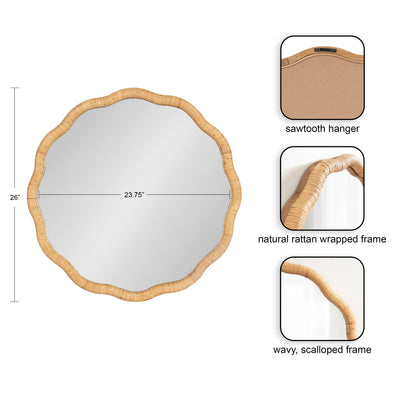 Rahfy Scallop Framed Wall Mirror