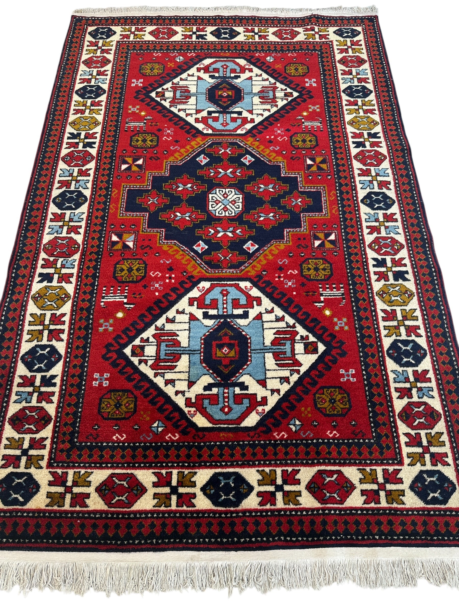 Armenian Yerevan Wool Rug – 4’6” x 6’11” – Hand-Knotted Geometric Design by Rugistan - product image 2 for Resin Society