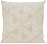 Sierra Pillow Cover in Natural ivory woven fabric front with ivory linen back