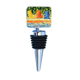 Wine Bottle Stopper with Adirondack Chairs decorative zinc-alloy top and stainless steel base