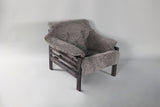 Chair & Ottoman – Oswalt Sterling with Tiger Maple Arms (Black) by Enrico Bartolini - product image 4 for Resin Society