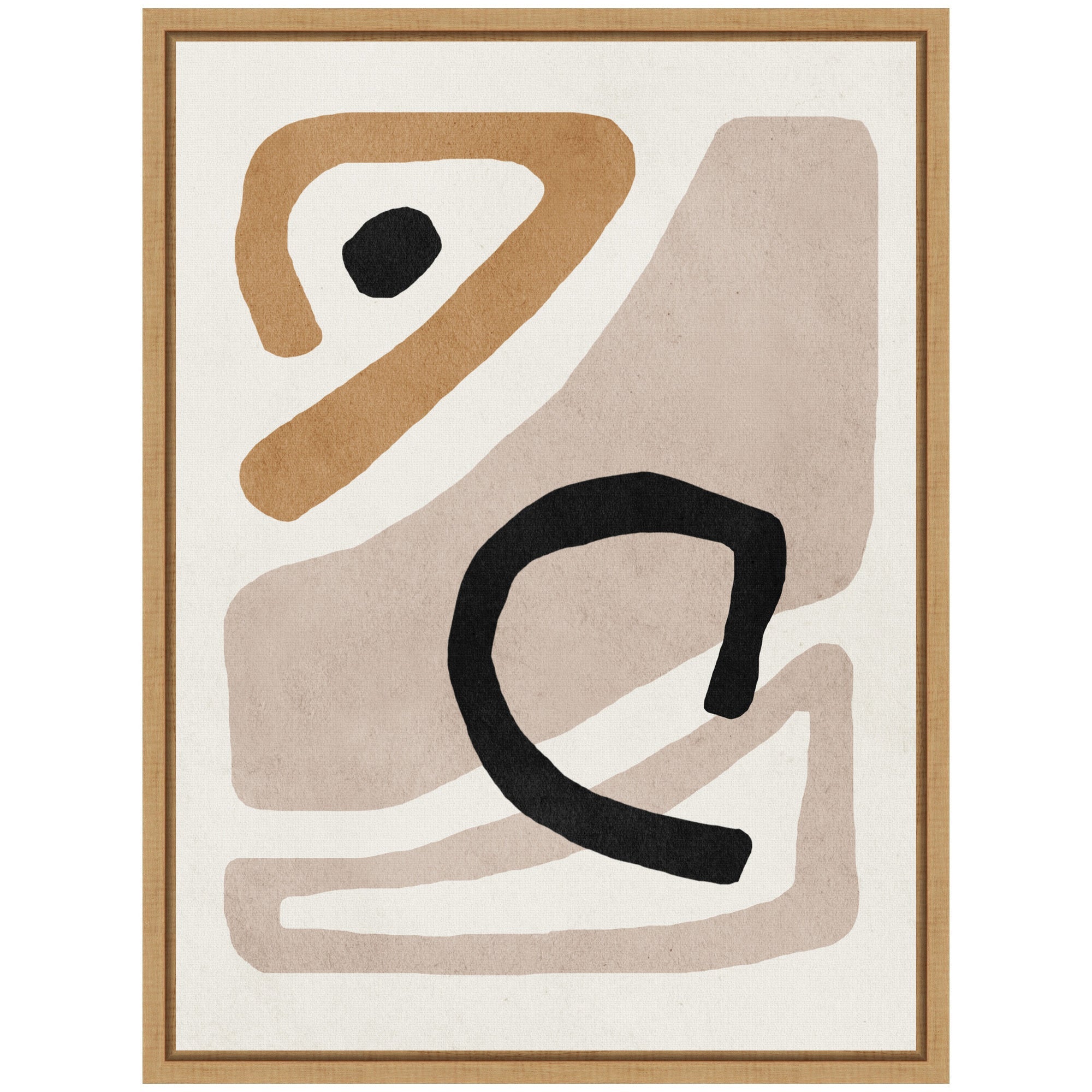 Sylvie Neutral Abstract 1 Minimal Modern Art Framed Canvas by July Art Prints