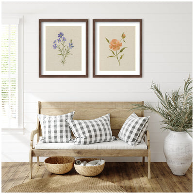 AQ Simple Blooms 2 Piece Framed Wall Art Print Set by Annie Quigley
