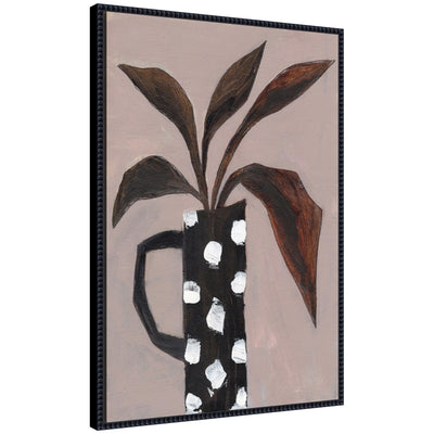 Sylvie Beaded Spotlight on Nature framed floral canvas by Nikita Jariwala showing pink and white flowers with a vintage beaded frame