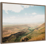 Framed floating canvas art titled Sylvie Rolling Hills and Open Pastures by Alicia Abla