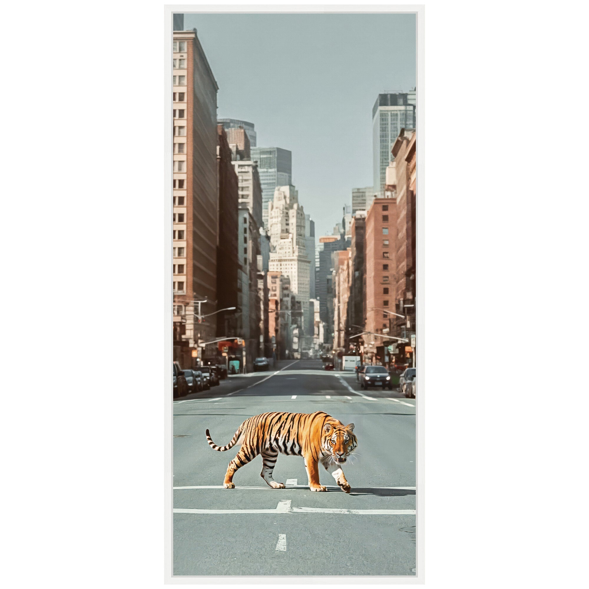 Sylvie Urban Tiger in the City Framed Canvas by Michael Schauer