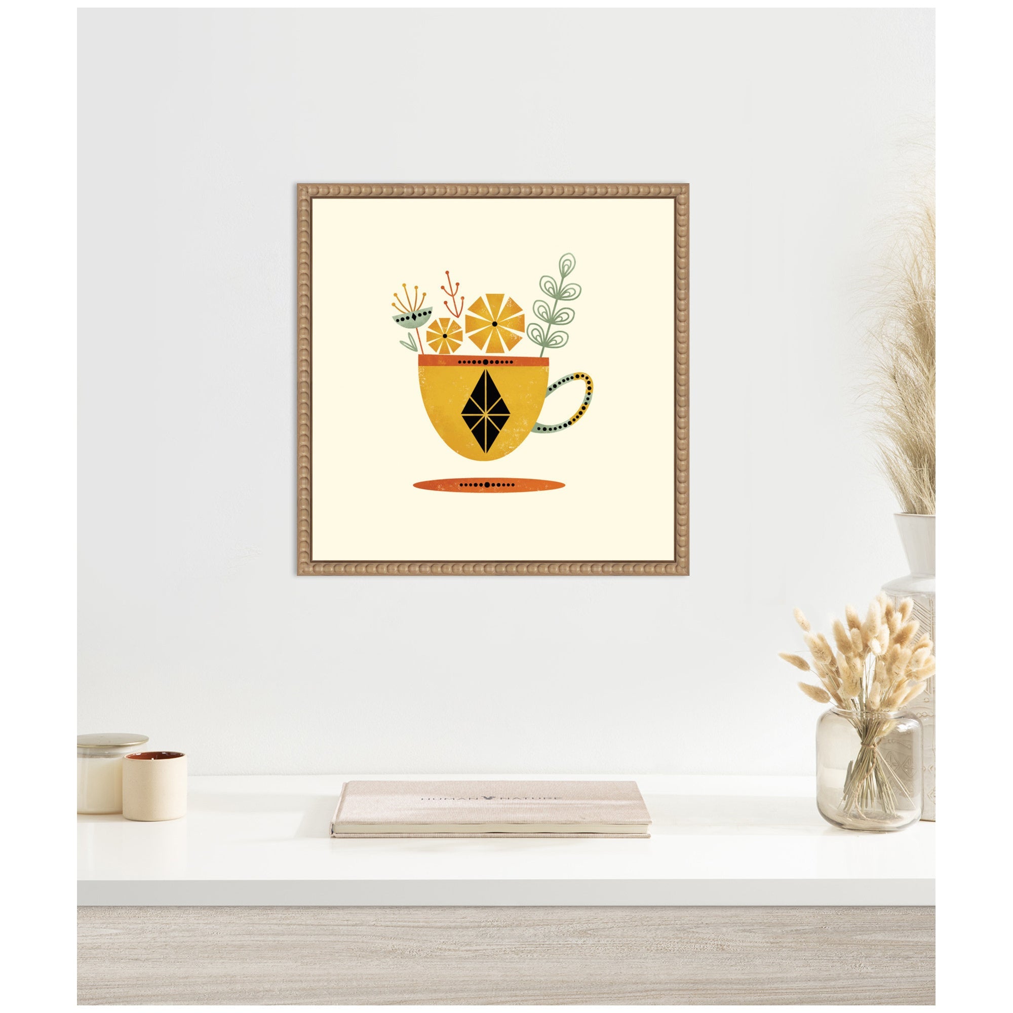 Sylvie Yellow Cup Framed Canvas by Amber Leaders