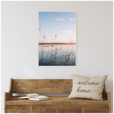 Sylvie Serene Sunset Lake Landscape Framed Canvas by Patricia Hasz