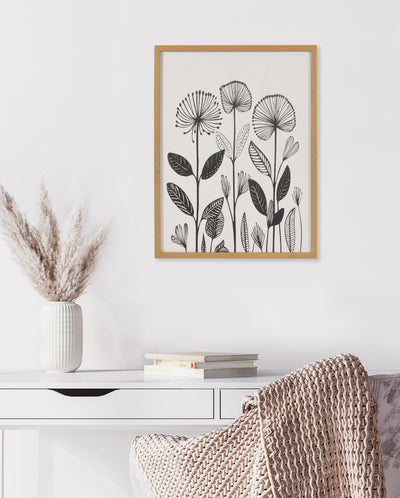 Gallery Simple Modern Linocut Botanicals Print by The Creative Bunch Studio