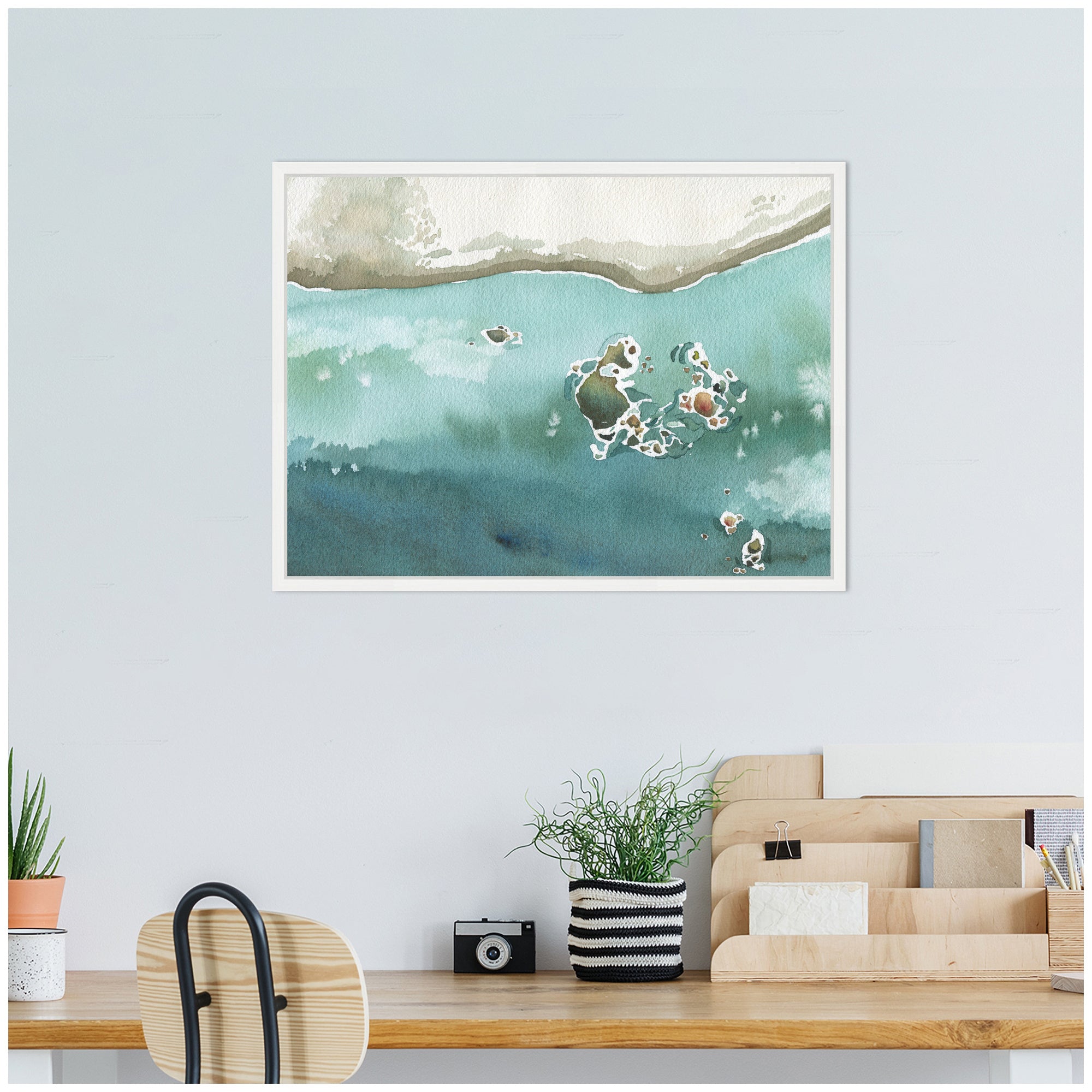 Sylvie Rocky Shores Framed Canvas by Janet Meinke-Lau