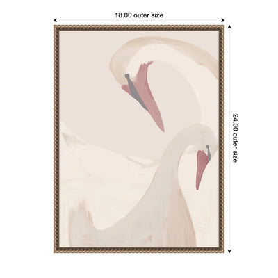 Swans Swimming by Alicia Abla Framed Canvas Wall Art Print