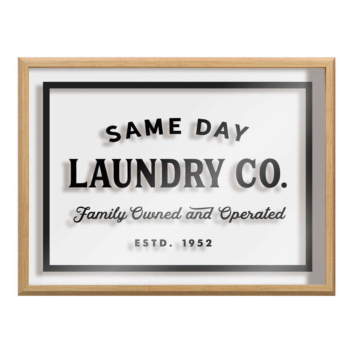 Blake Same Day Laundry Framed Printed Glass by kateandlaurel - product image 2 for Resin Society