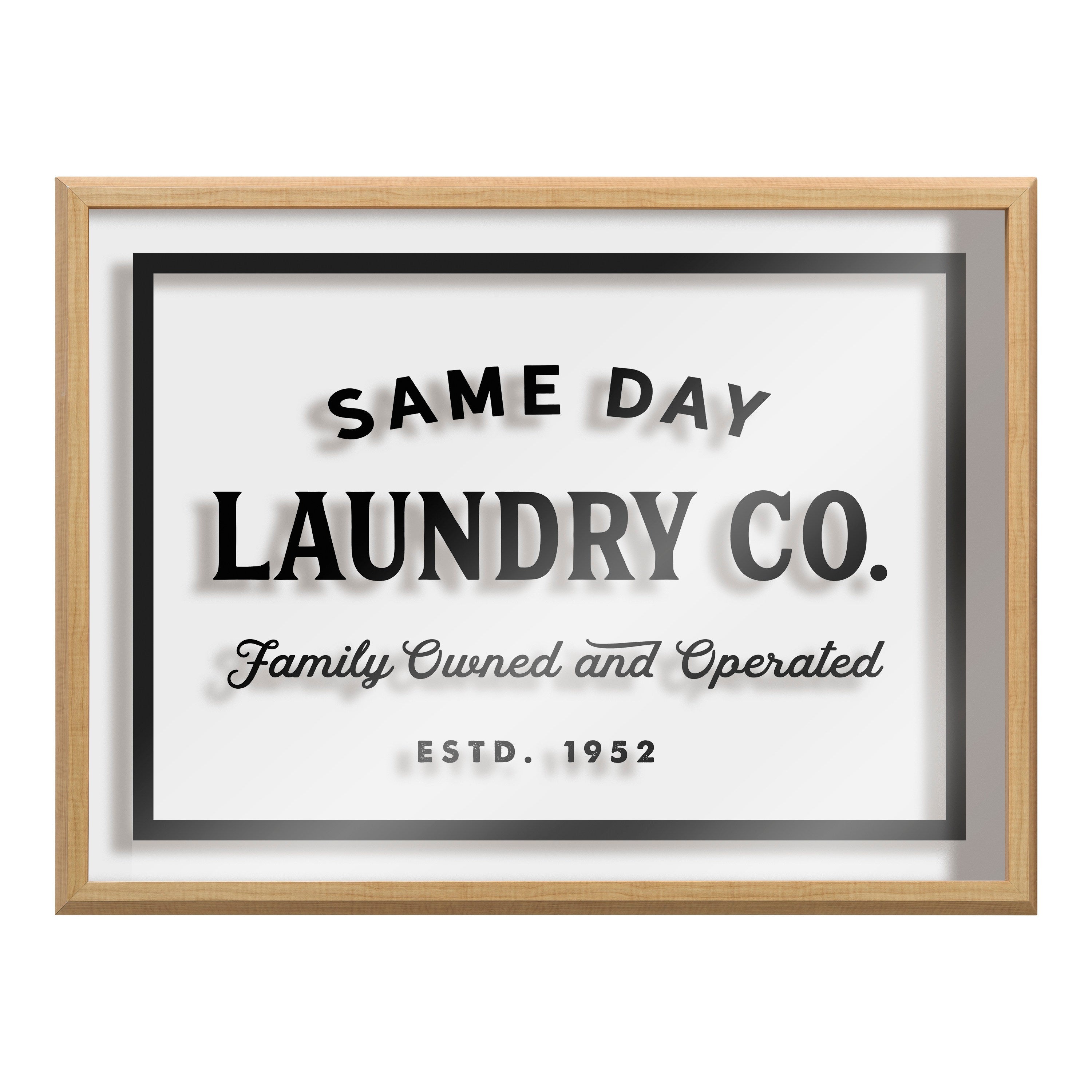 Blake Same Day Laundry Framed Printed Glass by kateandlaurel - product image 2 for Resin Society