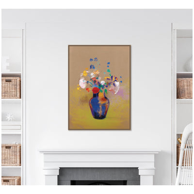 Fleurs Sur Fond Gris 1916 Odilon Redon by Nostalgia Prints Framed Canvas Wall Art Print