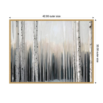 Sylvie Birch Tree Glow Framed Canvas by Mary Sparrow