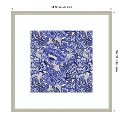 Framed Art Painted Flowers Blue by Carrie Cantwell