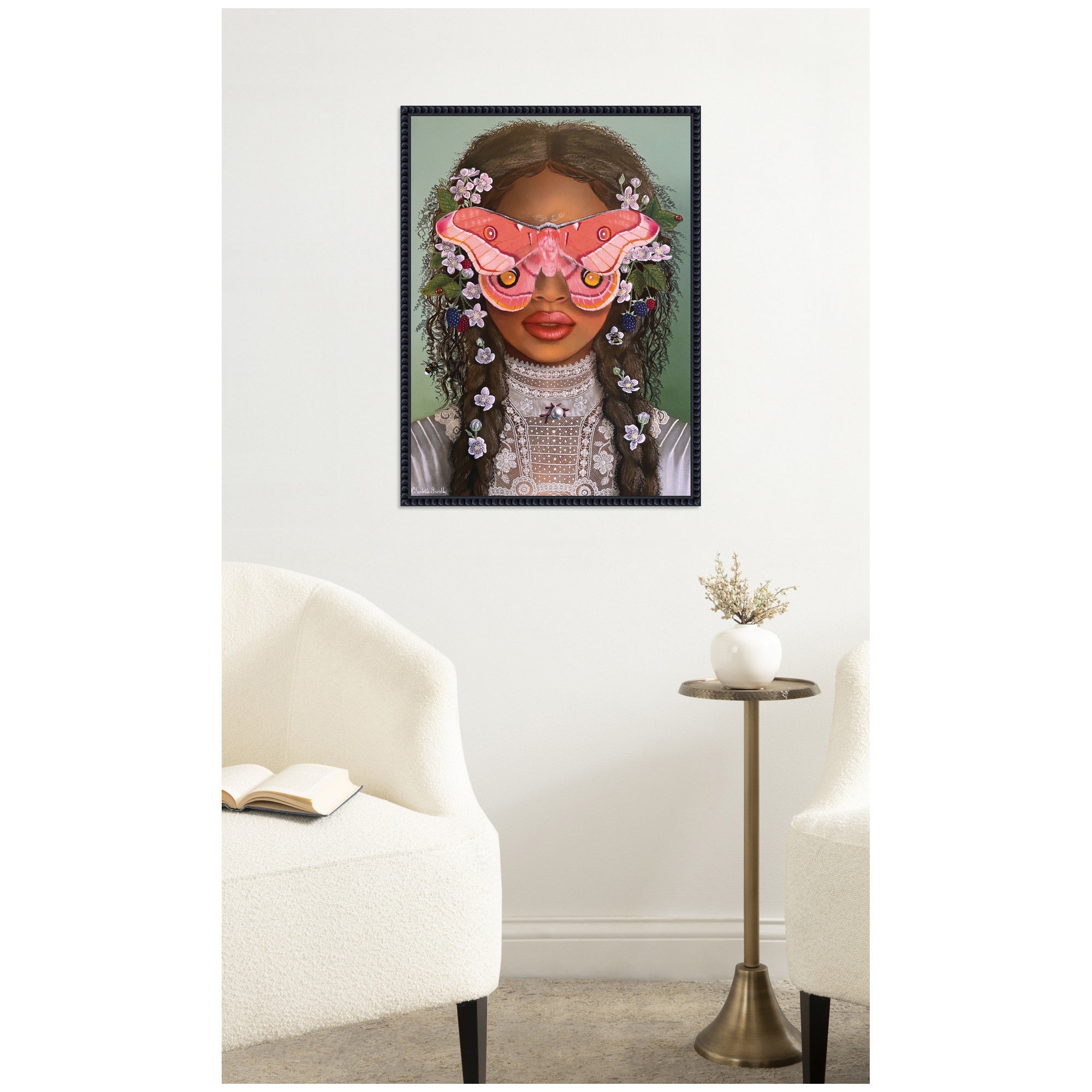 In The Garden With Antheia by Charlotte Brindley Framed Canvas Wall Art Print