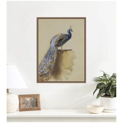 Peacock no date Archibald Thorburn by Nostalgia Prints Framed Canvas Wall Art Print