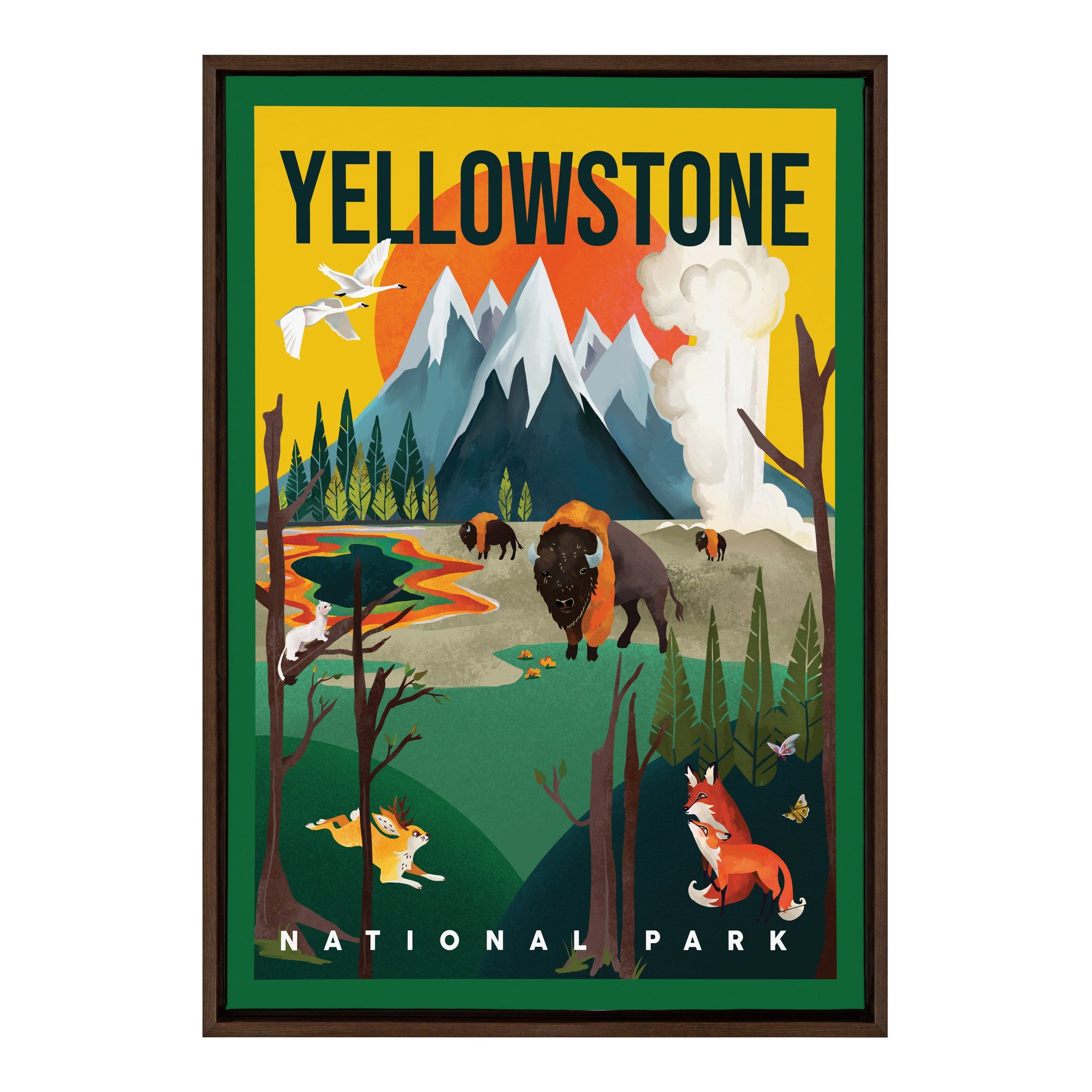 Sylvie Yellowstone Park Framed Canvas by kateandlaurel - main product image for Resin Society