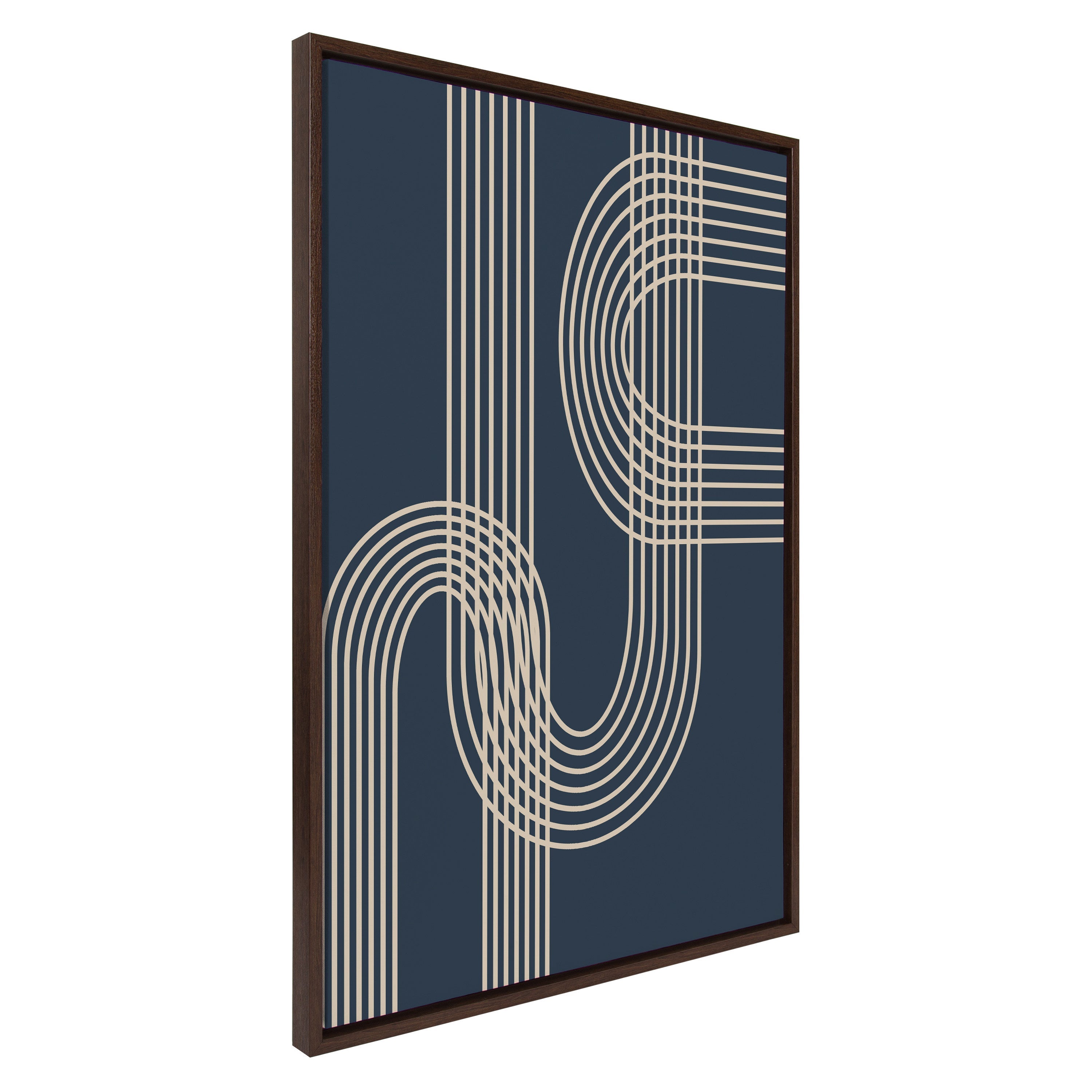 Sylvie Lines in Blue Framed Canvas by kateandlaurel - product image 2 for Resin Society