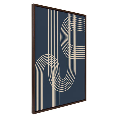 Sylvie Lines in Blue Framed Canvas by kateandlaurel - product image 2 for Resin Society