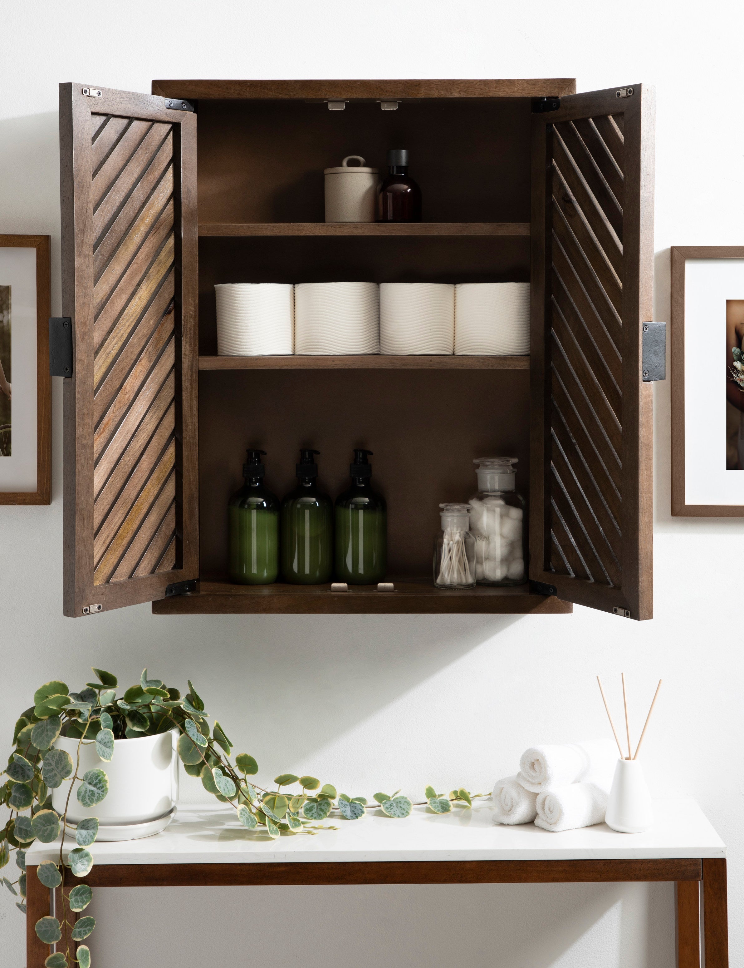 Mezzeta Tall Wood Bath Cabinet