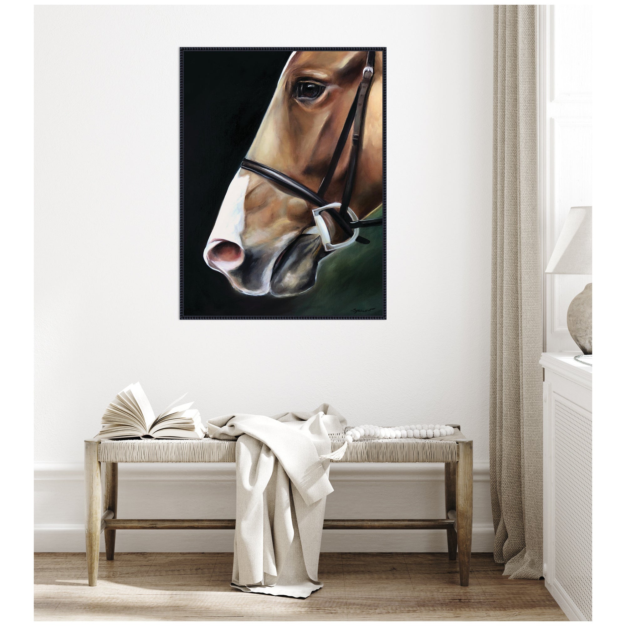Chestnut Horse by Mary Sparrow Framed Canvas Wall Art Print