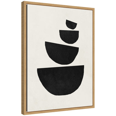 Sylvie Black Geometric Abstract 1 Framed Canvas by July Art Prints