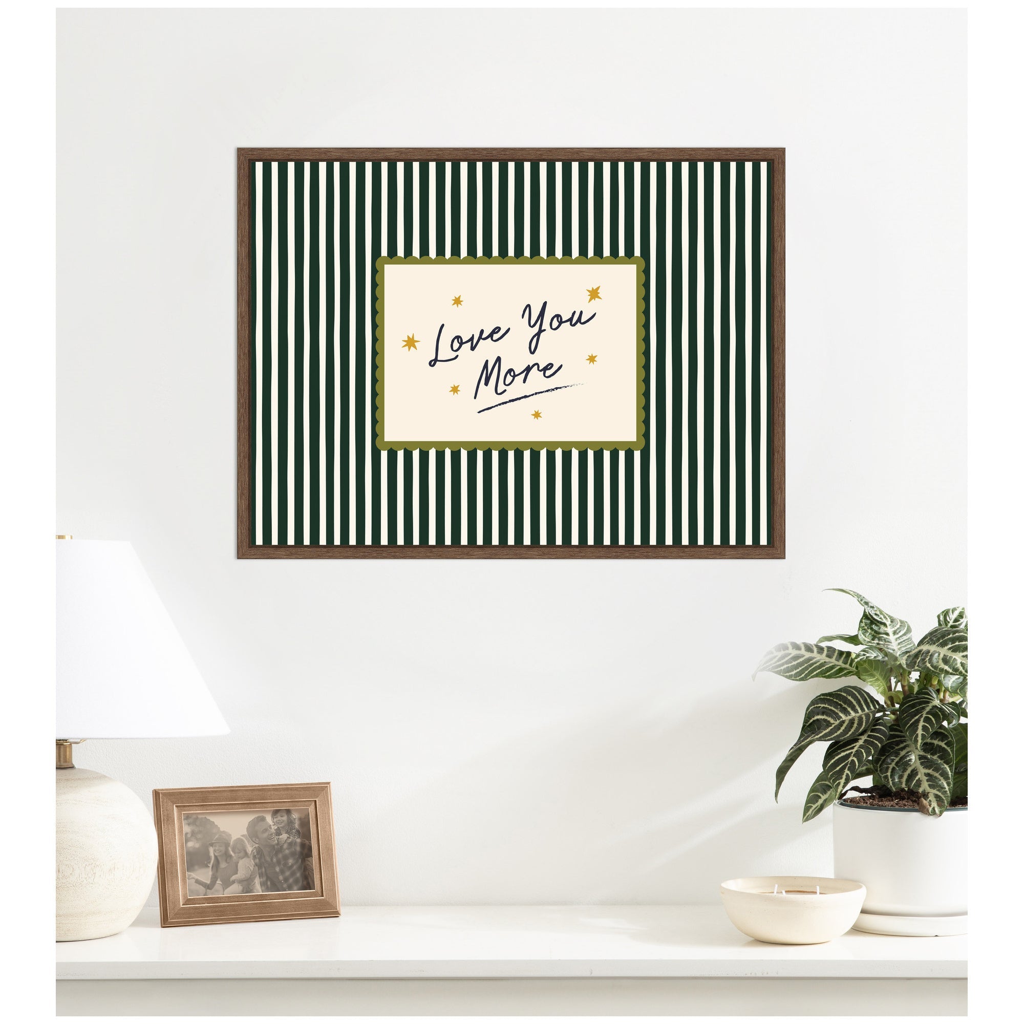 Love You More Positive Quote Framed Canvas Wall Art 18x24 in.