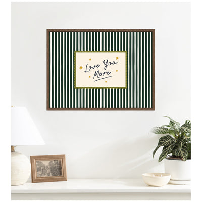 Love You More Positive Quote Framed Canvas Wall Art 18x24 in.